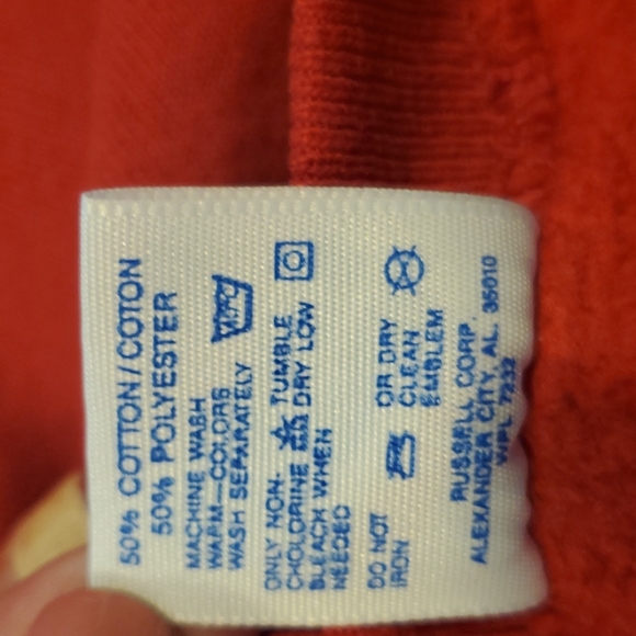 Vintage Jerzees Super Sweater sweatshirt red Christmas Tree size XL - Picture 6 of 7